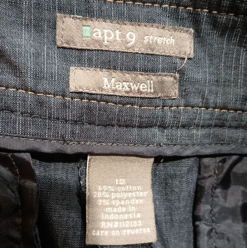 Apt 9 Stretch Maxwell Gray Cropped Pants Size 12 - Picture 12 of 12